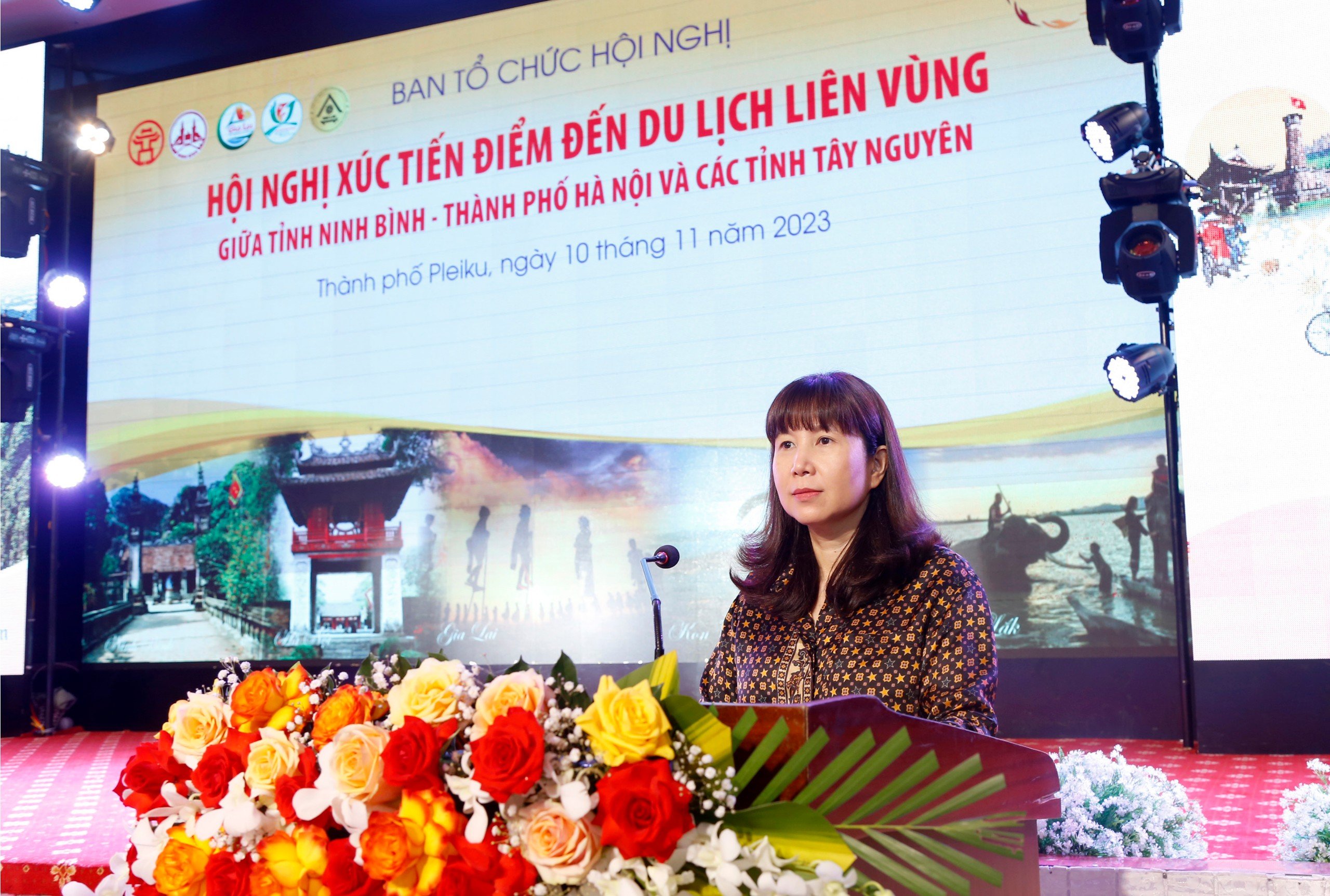 Giám đốc Sở Du lịch Hà Nội Đặng Hương Giang phát biểu tại hội nghị